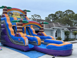 18' Tiki Plunge Double Lane Water Slide